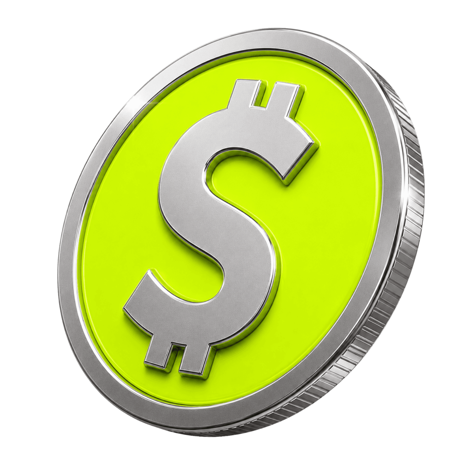 Lime and silver STASH coin